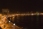 Alexandria Corniche by night - view from our balcony at the 'Hotel New Welcome House'