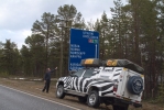 We were pleased to see a sign for Nordkapp at last - less than 500 km to go !